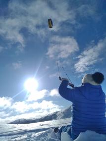 Initiationsnow kite pilotage