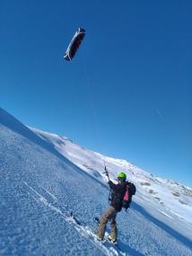 ski kite sur le plateau de la Grifoule
